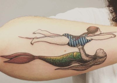 Andrez, tattoo, arm, mermaid